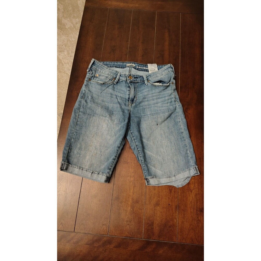 Levi's Signature Womens Shorts 29 Blue Modern Skinny Distressed